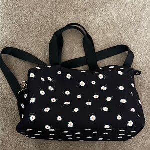 Alice and Olivia black daisy duffle bag